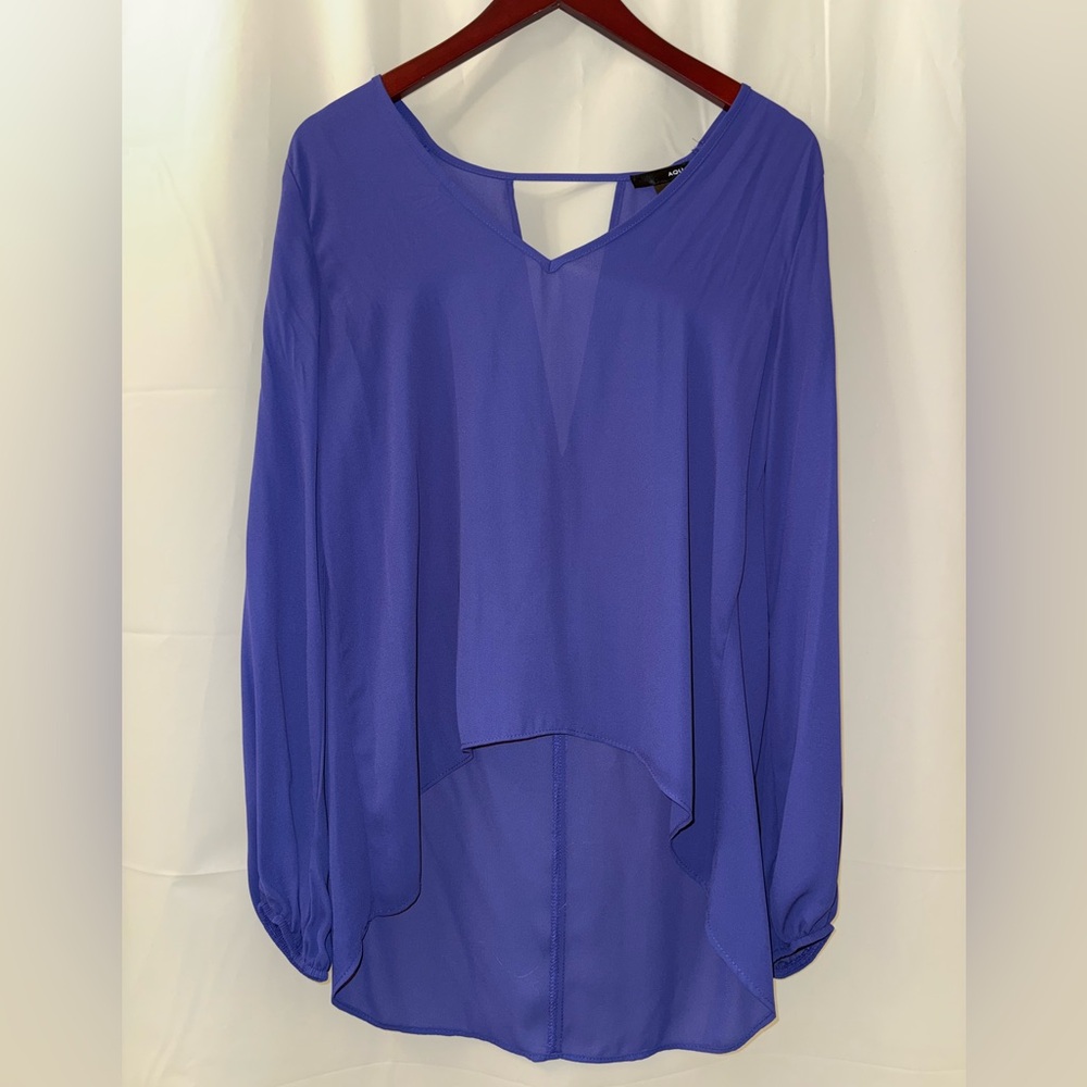 NWOT Aqua Purple Sheer Blouse, Size M